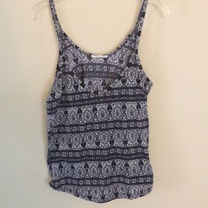 Tribal black and white tank